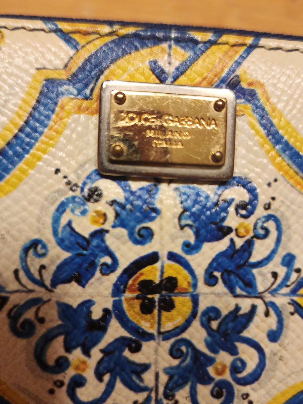 Dolce & Gabbana Yellow & Blue Printed Wallet - Picture 2 of 16